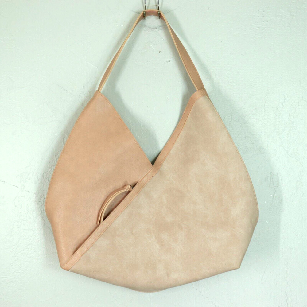 Blush Pink Hobo Handbag Women L PVC Zipper Purse Shoulder Bag